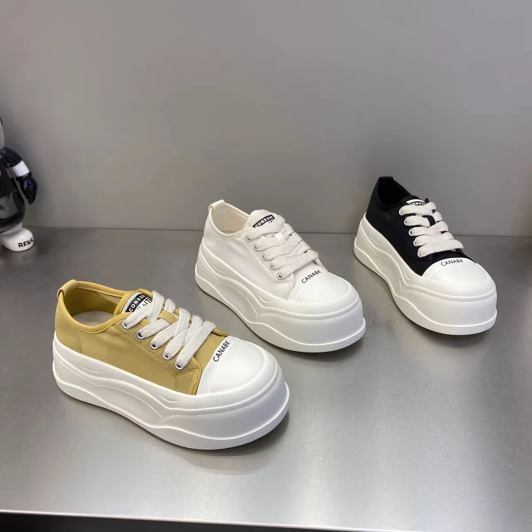 冰丝网休闲鞋女2025新款百搭圆头轻便松糕鞋舒透气潮鞋超轻底增高