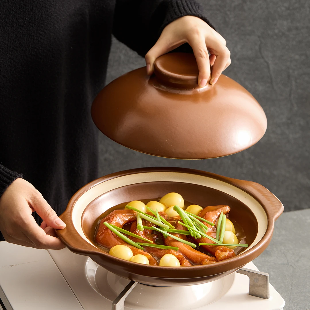 德化砂锅2025年新款燃气灶专用的耐高温干烧不裂家用的浅锅炖菜锅