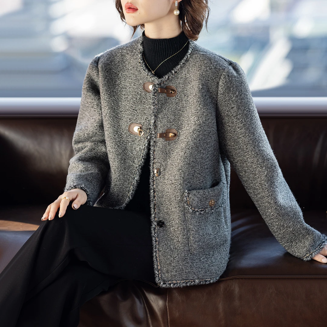 NAHOPULER/纳霍浦勒小香风针织时尚秋装外套短春秋上衣服