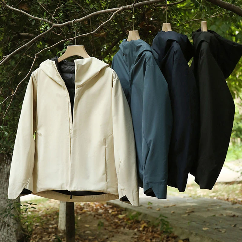 千呼万唤！冬季户外情侣压胶连帽防风防泼保暖羽绒冲锋外套C1171