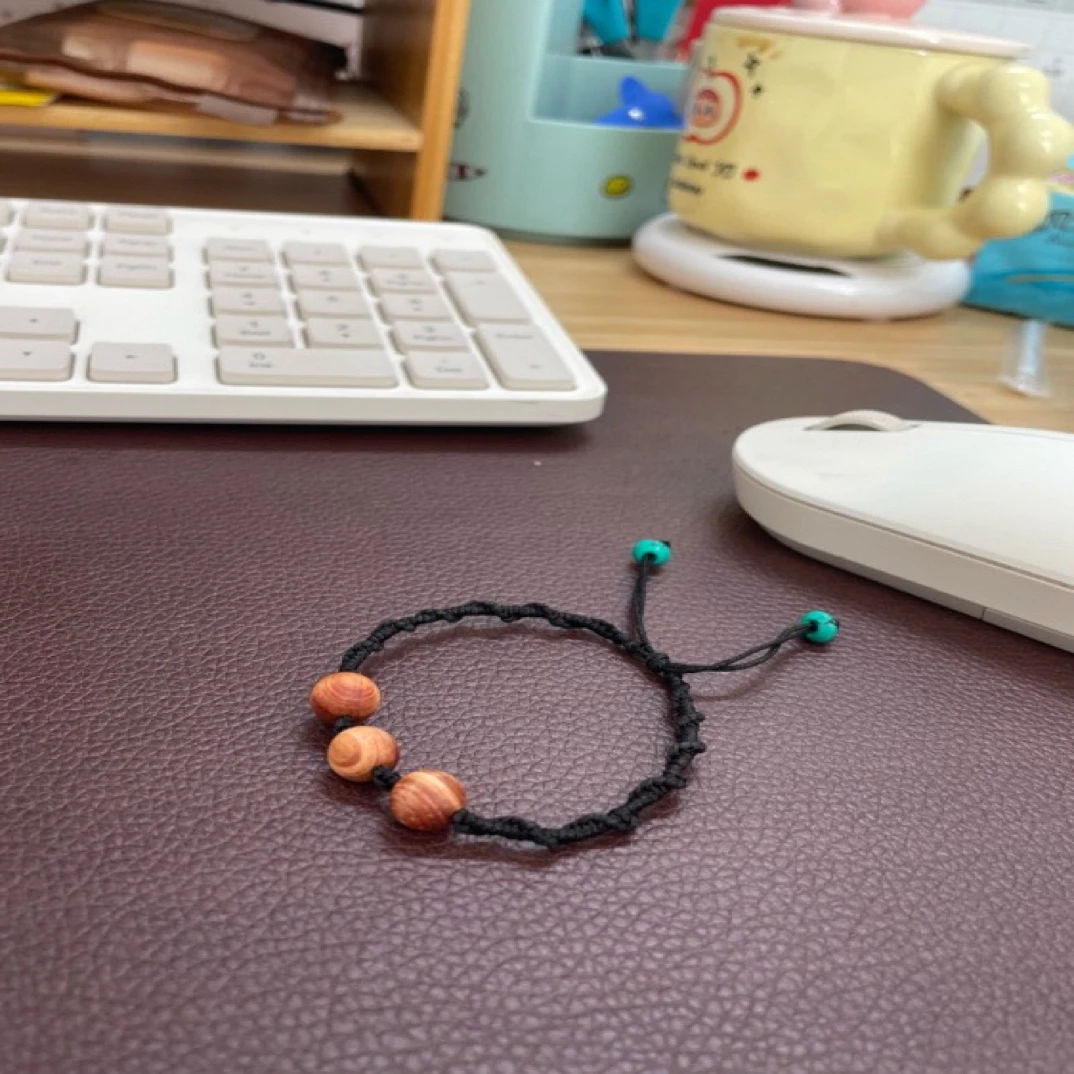 非金属木质手链 民族风森系纯手工三才手绳简约男女通用手编单圈