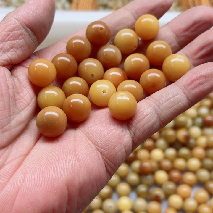 吊坠白玉菩提精品13蜜色圆珠20颗