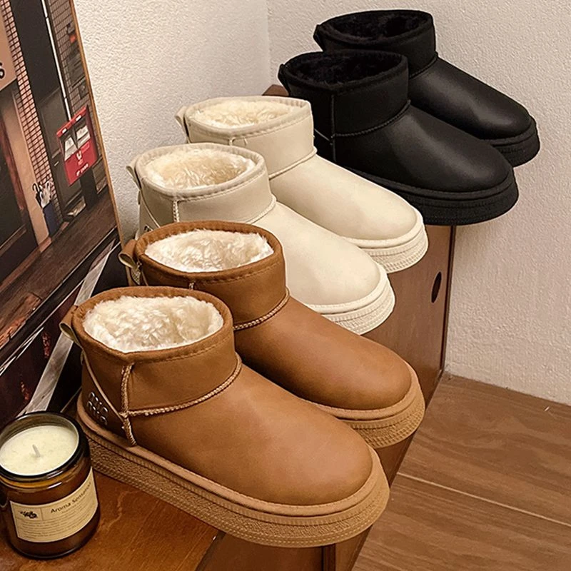 女士棉鞋洋气雪地靴女款2025新款冬季保暖防滑加绒加厚底短靴时尚