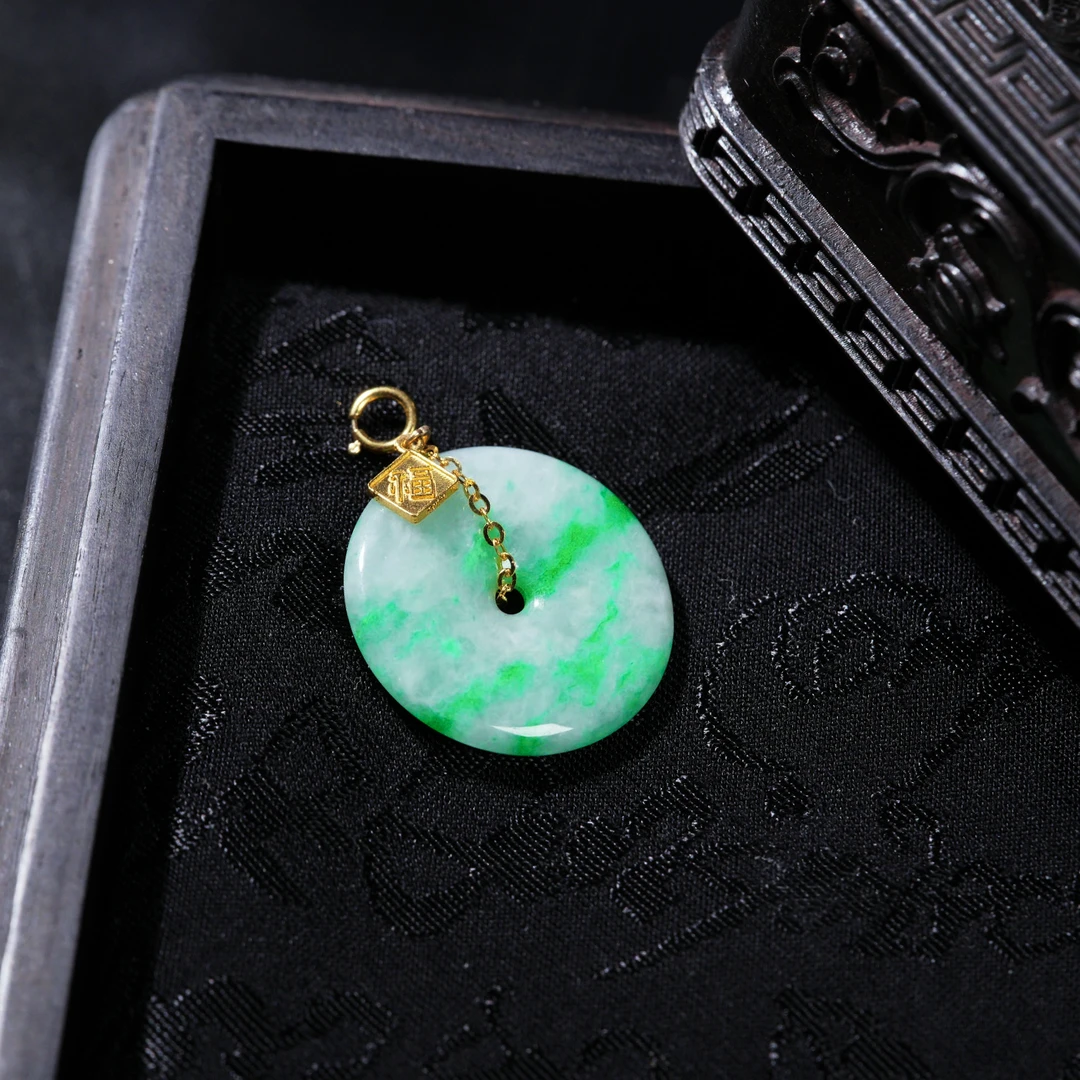 【诗蓉】佑安·精品翡翠18K金平安扣AD2586尺寸约24*3.9MM