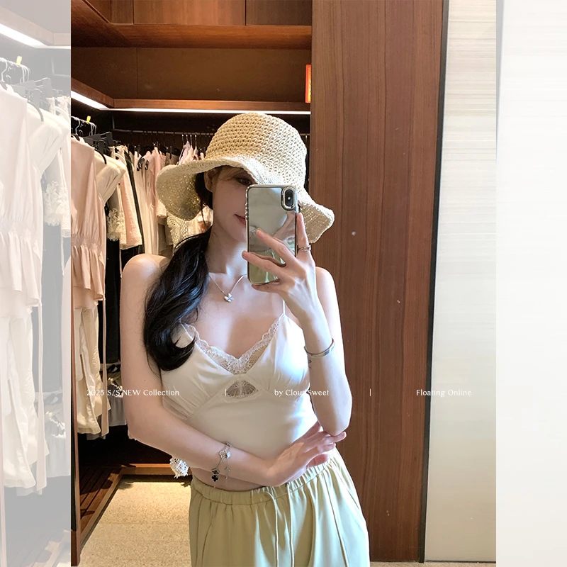 【CloudSweet 04/22 10:00】夏日心机叠穿法则/蕾丝拼接美背吊带