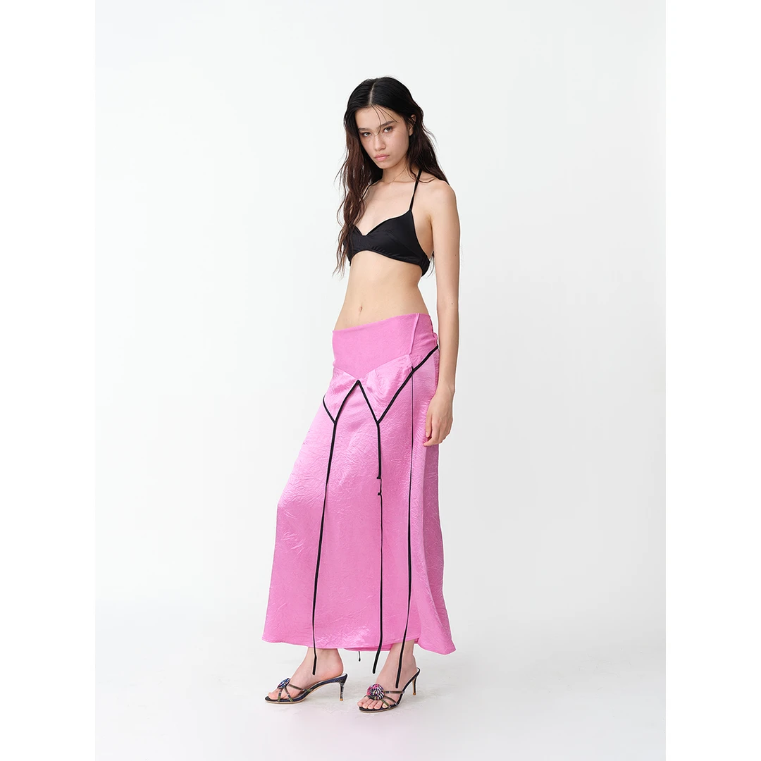 1c00M4双面夏日两穿挂脖绑带连衣裙