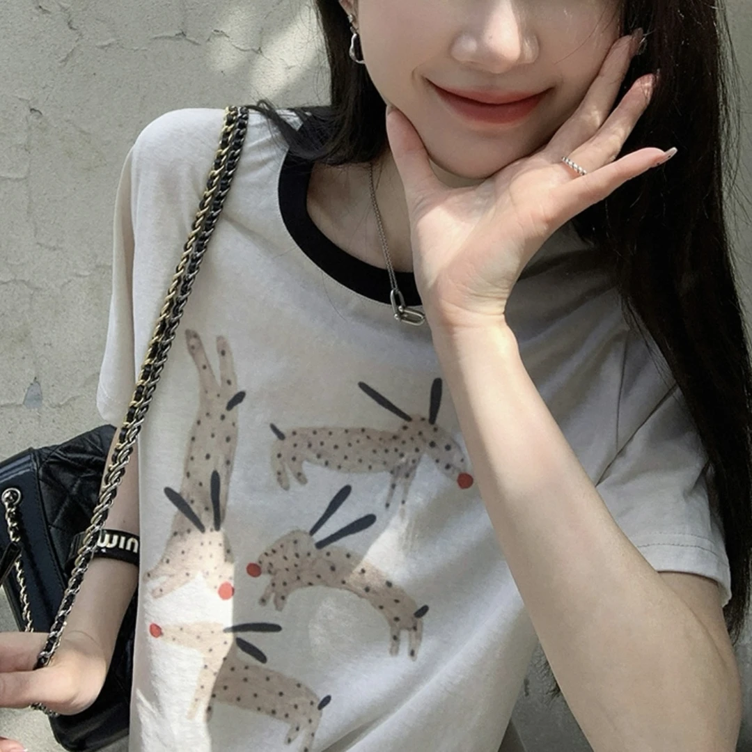 ARRLMORRE 品牌【斑点兔】轻薄雪花棉冰感超好穿韩版T恤