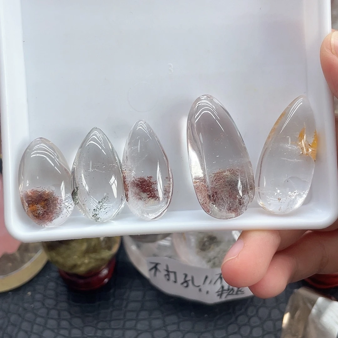 珠宝半成品发晶未镶嵌61幽灵水滴无裂