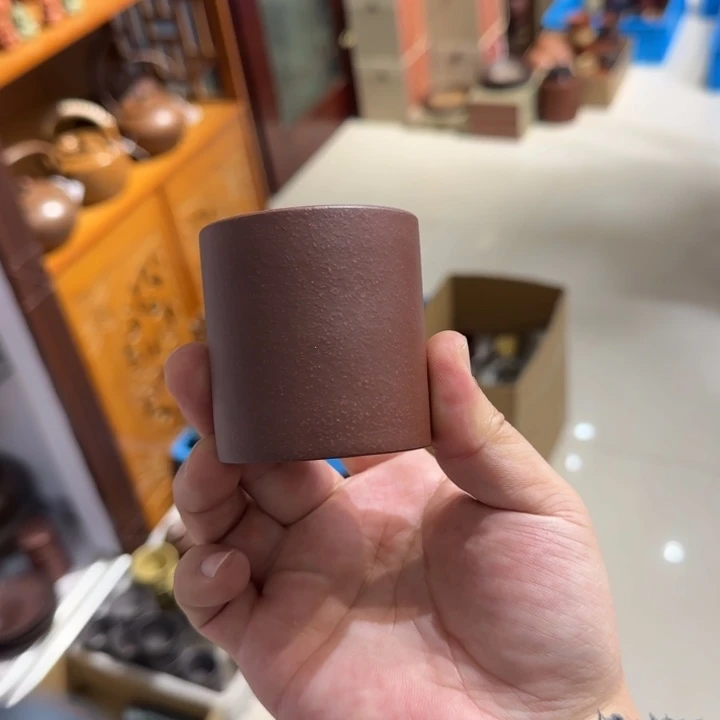 紫砂茶壶直筒杯紫泥