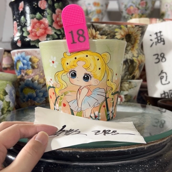 景德镇手绘花盆满38包邮偏远地区除外