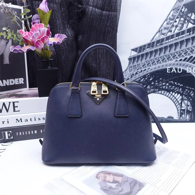 95新 Prada/普拉达 【安娜专属】 蓝色金标贝壳包T_ZY0000410038