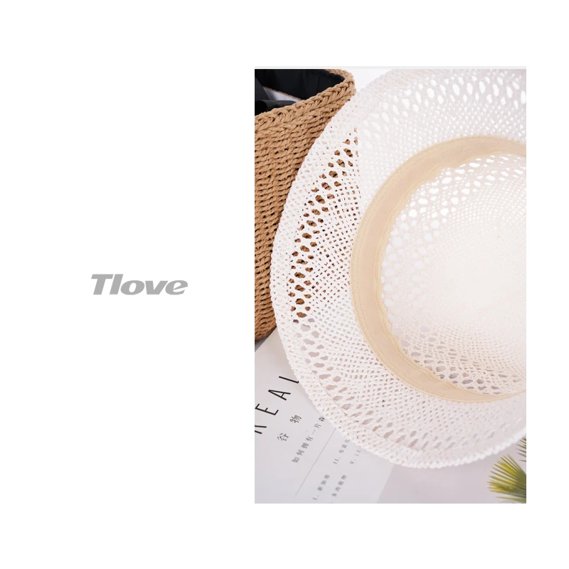 6809夏季镂空透气渔夫帽女防晒遮阳帽百搭时尚圆顶盆帽