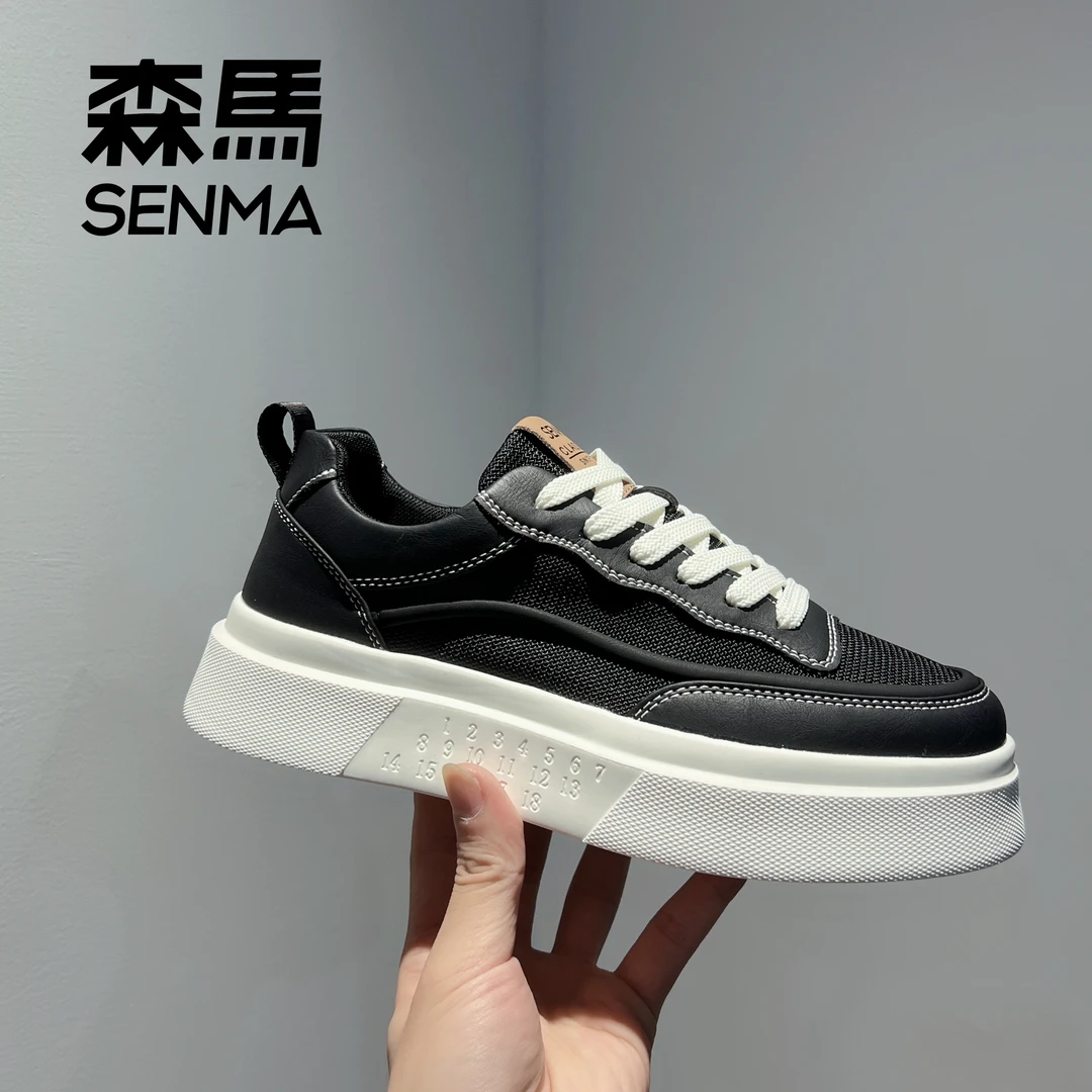森马男士时尚休闲百搭透气夏季白鞋夏季网面厚底板鞋情侣滑板鞋