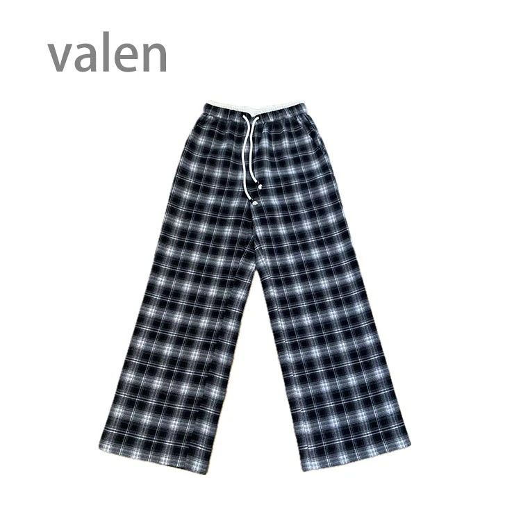 【Valen维兰】m系女孩磨毛格子裤