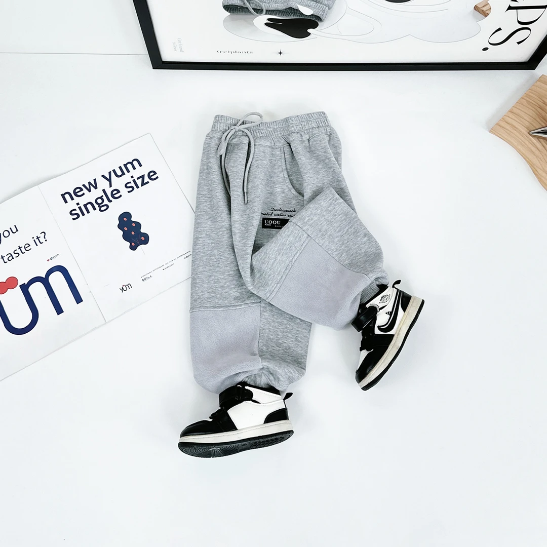 儿童加绒裤子男童运动裤2025新款秋冬装 D-BD89025 悠悠童话童装