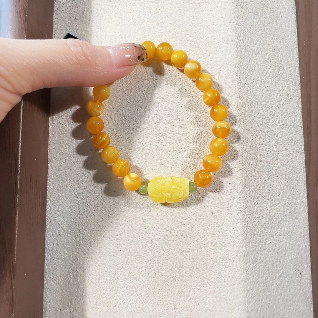 蜜蜡未镶嵌手链蜜蜡8.1mm