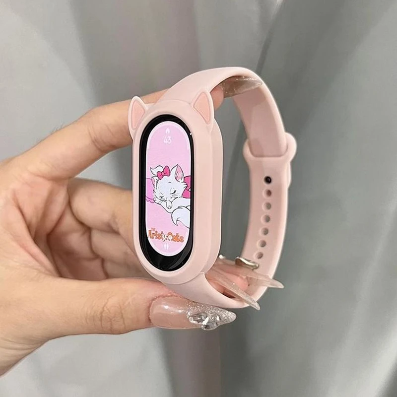 适用小米手环10表带8可爱7新款高颜值6猫耳亲肤智能NFC通用腕带