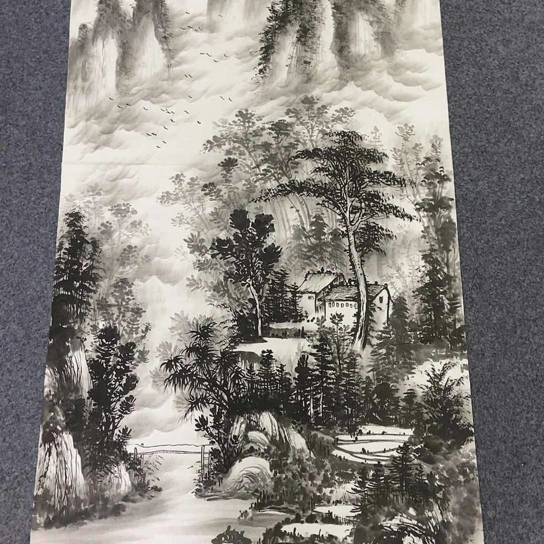 国画百*四尺水墨山水一副