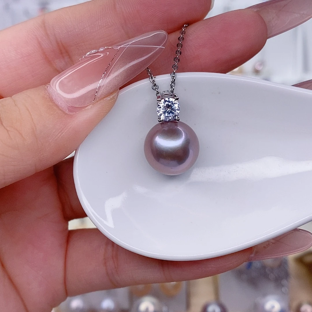 银S925镶嵌淡水珍珠吊坠(赠链)