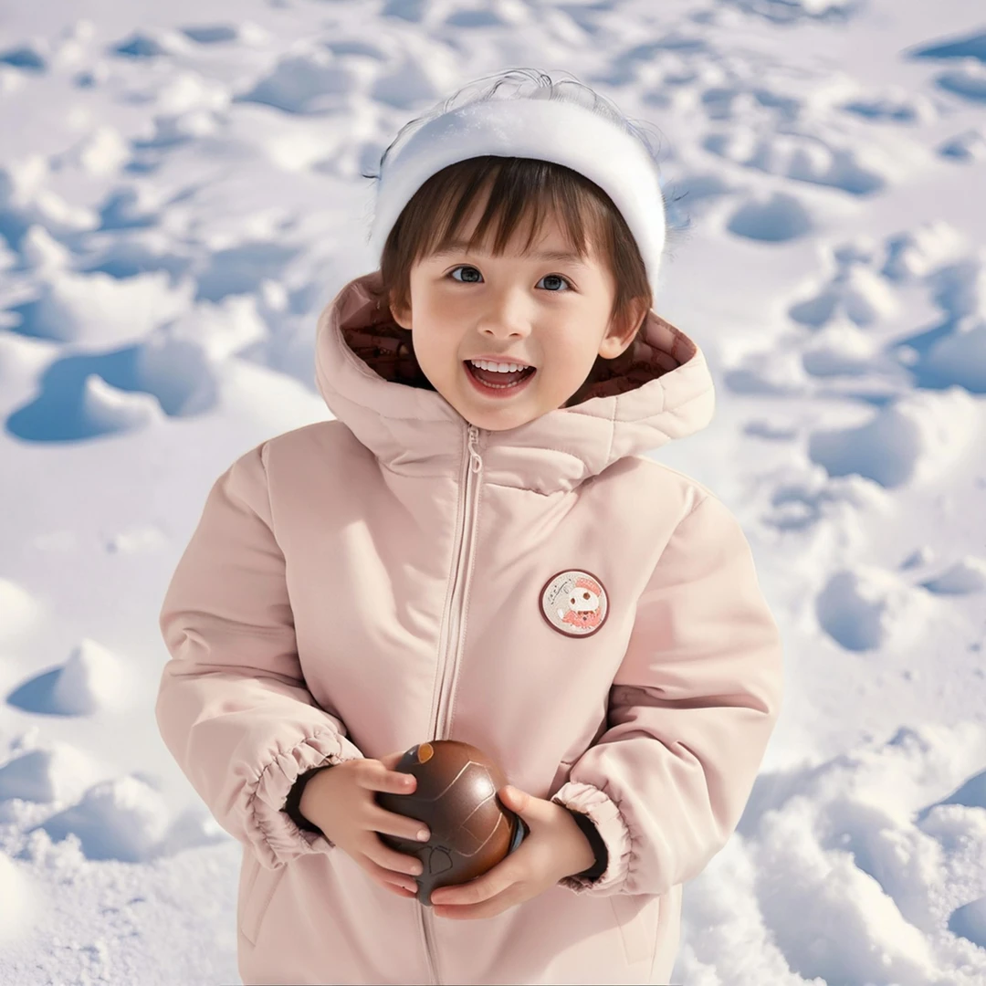 巴拉巴拉童装女幼童冬季连帽羽绒服连帽短款外套防风加厚保暖休闲