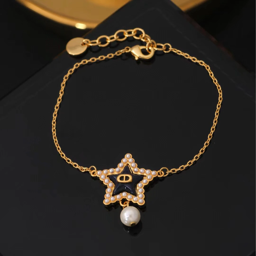 铜合金手链 《货号8867》韦雪同款五角星手链（链长15+5）