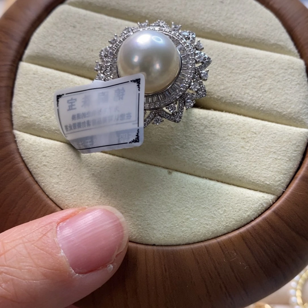 海水珍珠戒指银S925镶嵌