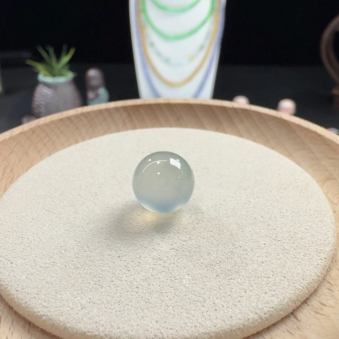 翡翠未镶嵌手链炸光高冰单珠12.4mm