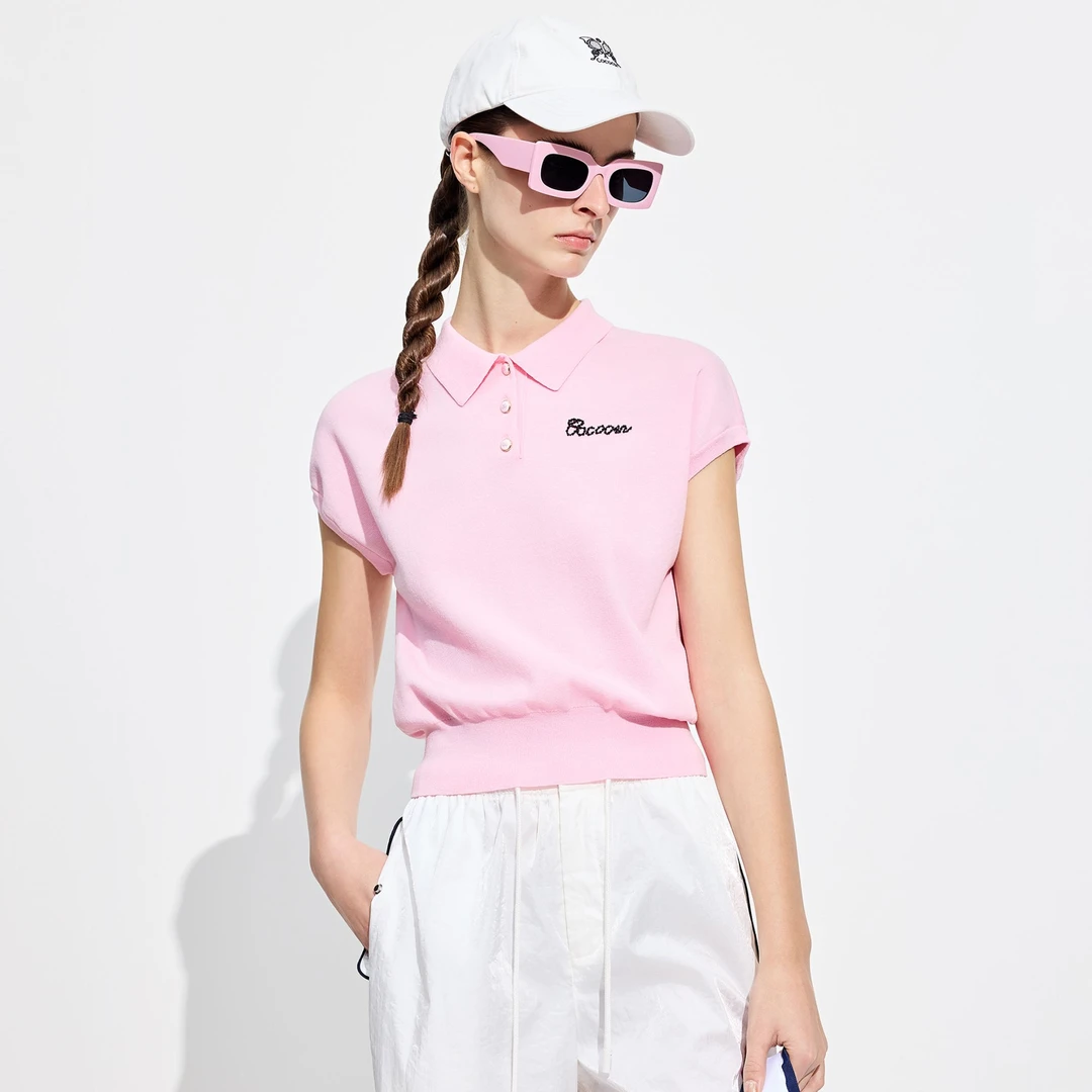 COCOON/可可尼简单廓形POLO针织T恤25204BF103059043