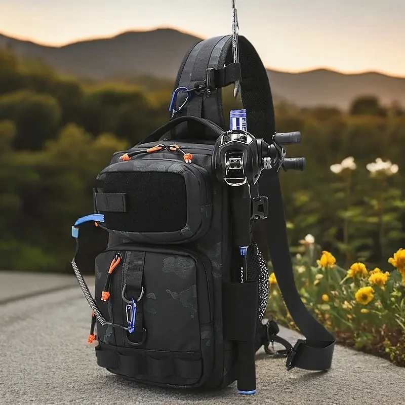 路亚包钓鱼防水胸包男女户外一体多功能骑行包旅行单肩斜挎包A715