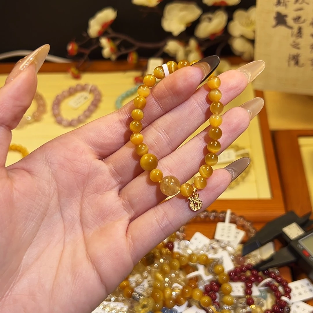 水晶手链银S925镶嵌T-金虎5021