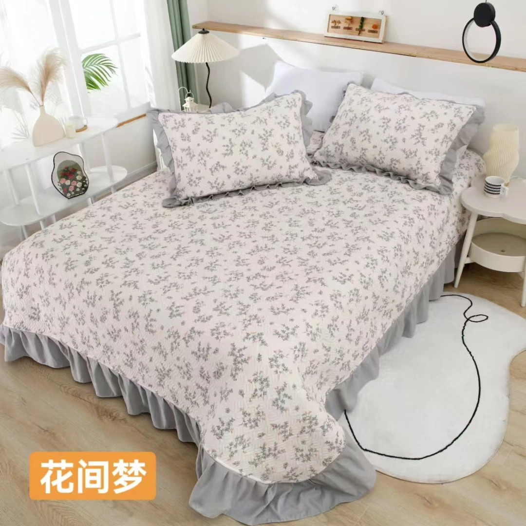 【小碎花】A类超柔棉花边床盖柔软亲肤