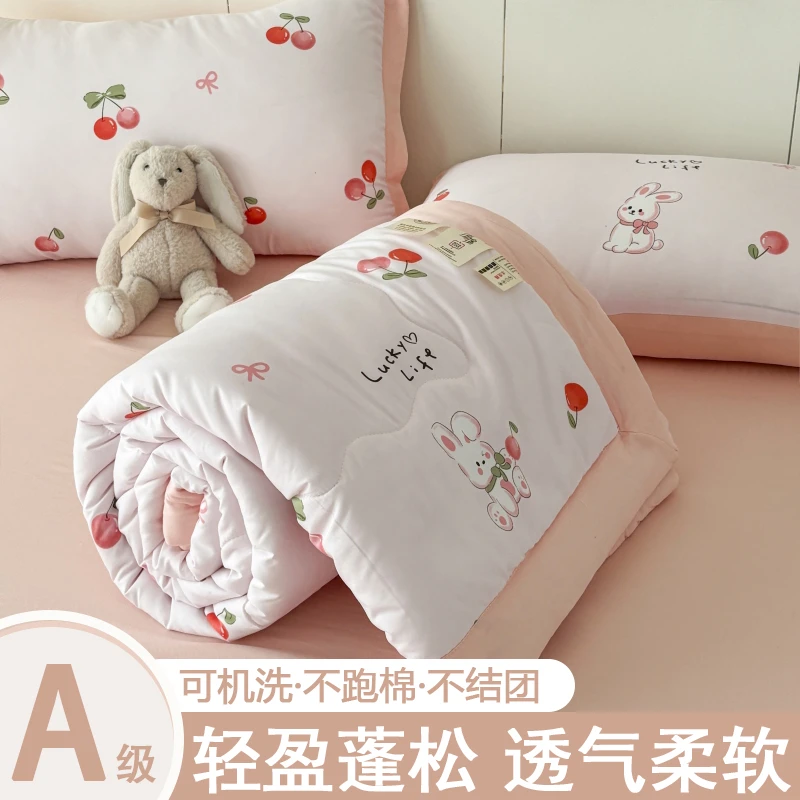 2025新款水洗夏凉被空调被子被芯可机洗小清新单双人夏季薄被子