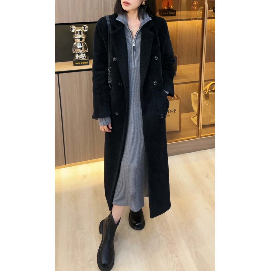 加厚夹棉大衣女高档女装冬季韩系气质长款绒呢子大衣外套941