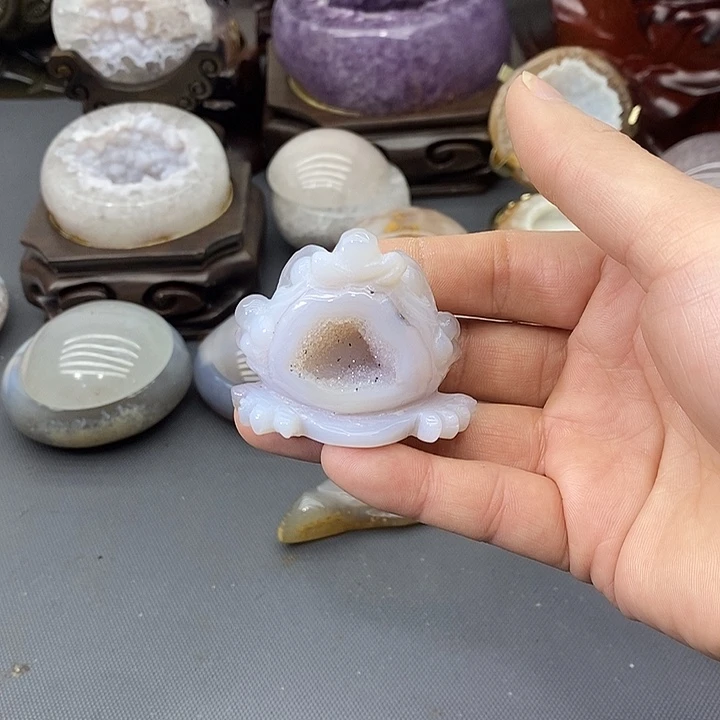 紫晶摆件未镶嵌金蟾