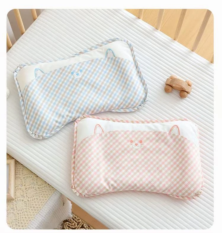 LL粉蓝小熊苎麻枕头