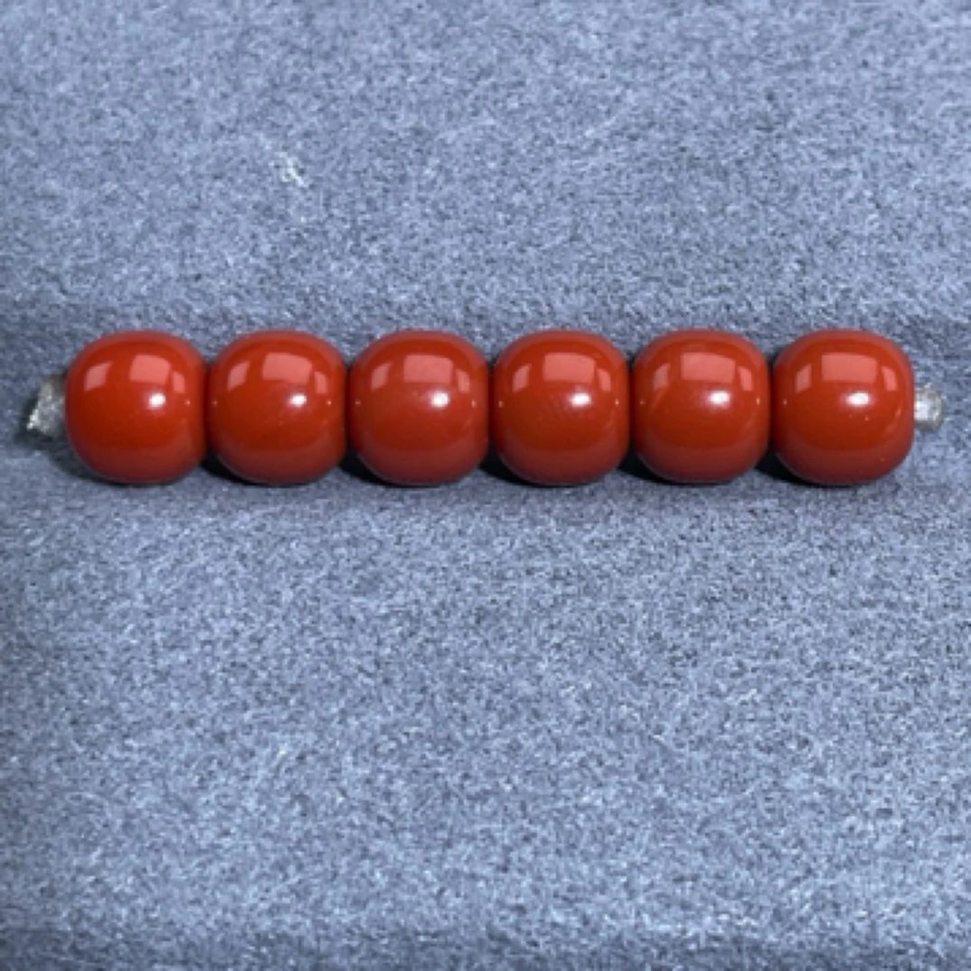天然川料南红满色满肉弟子珠隔珠5MM+