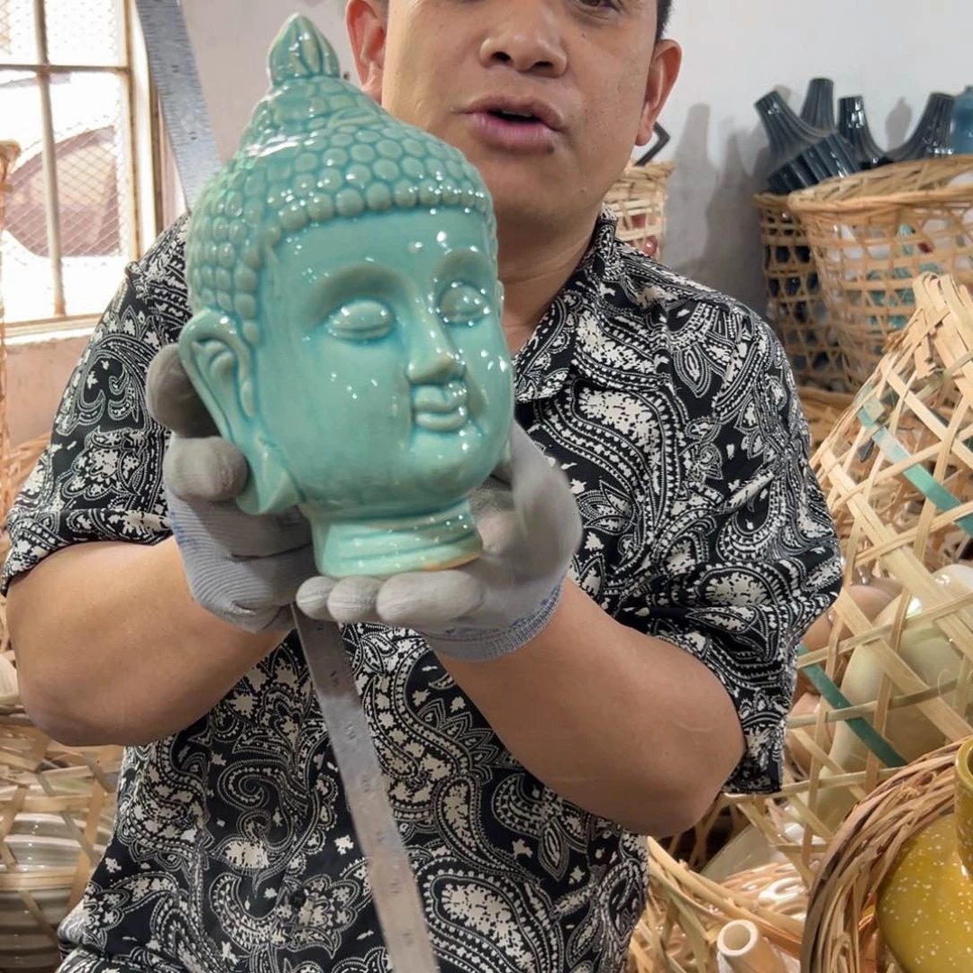 摆件76 号高中低温陶瓷工艺瓶（部分微瑕）