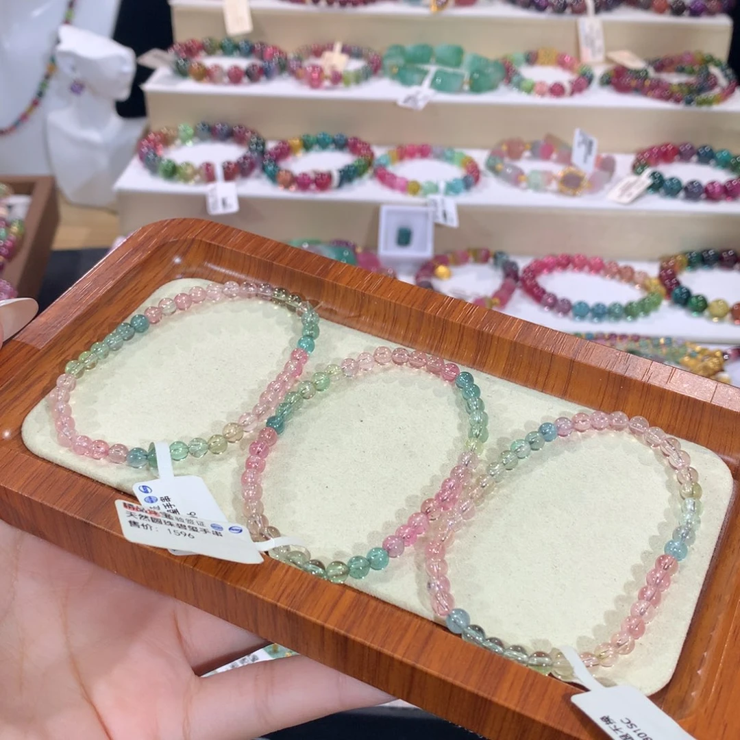 碧玺未镶嵌手串手链多样性发其一