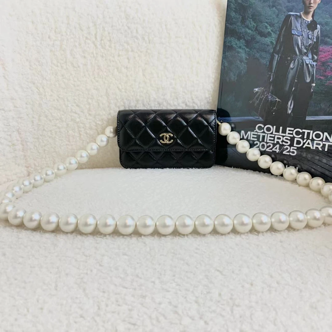 99新 Chanel/香奈儿 壹臻/21K黑金牛珍珠沙僧包 31开 98007366