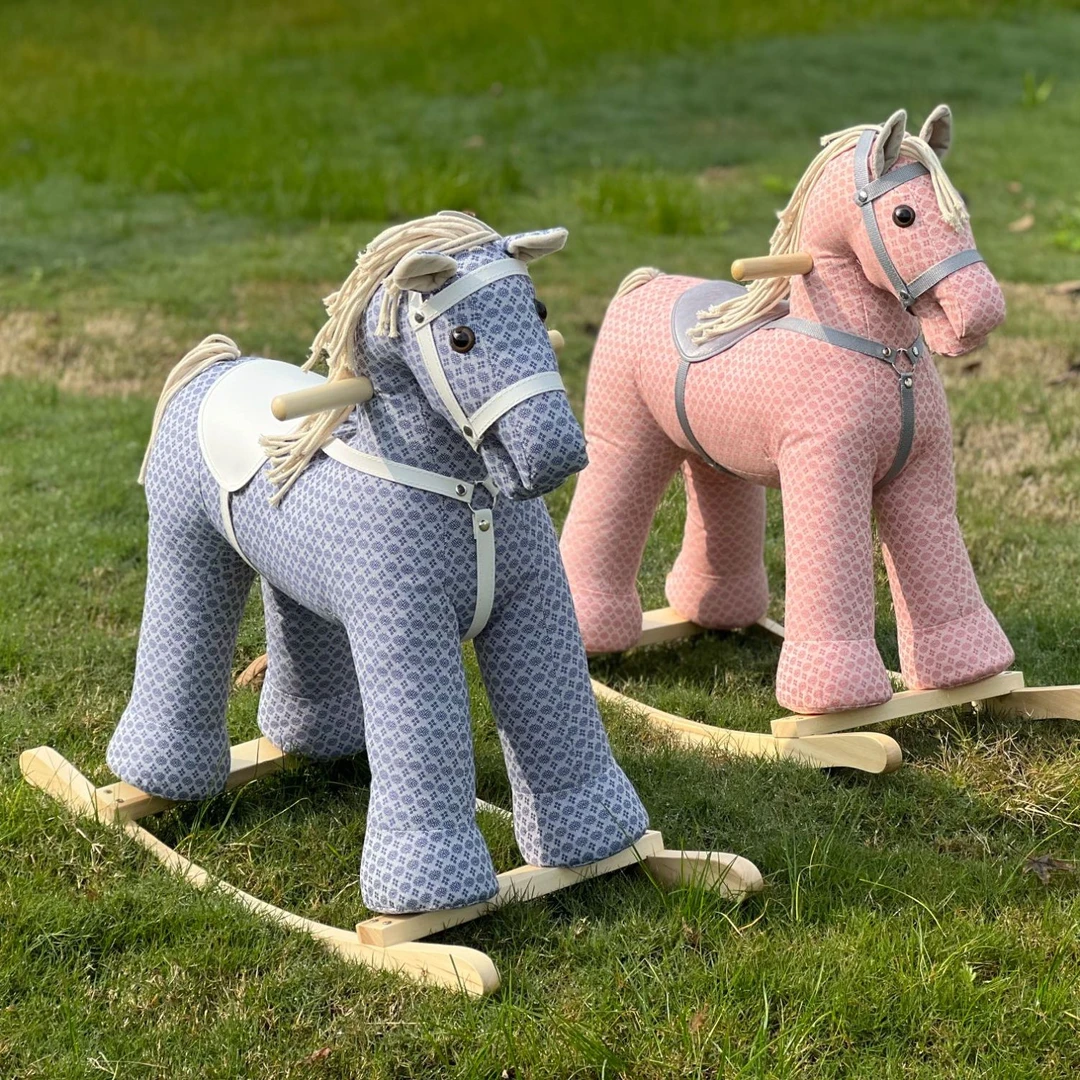 木蘭摇非遗土布提花吉祥马儿童摇摇马