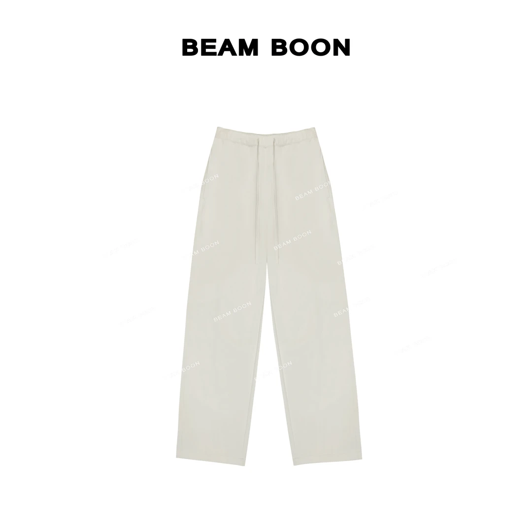Beam Boon【松糕不呐呐】重磅定制Q弹抗皱空气层挺括直筒抽绳休闲裤