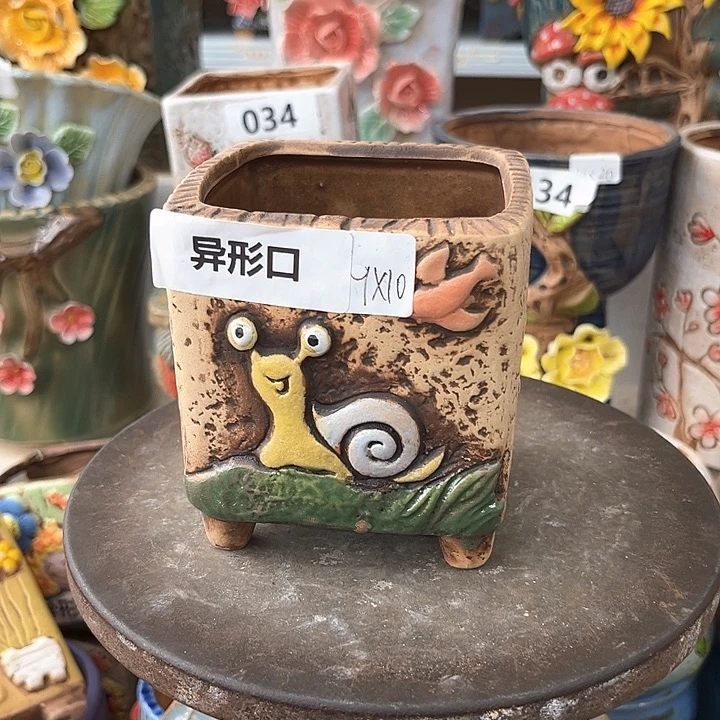 紫砂花盆粗陶材质多肉花盆