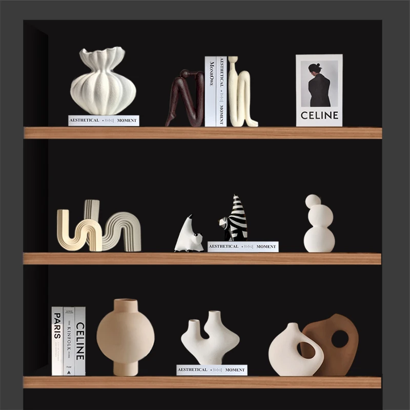 态生活 ins轻奢风家居饰品摆件现代客厅书柜酒柜陶瓷异形抽象摆设