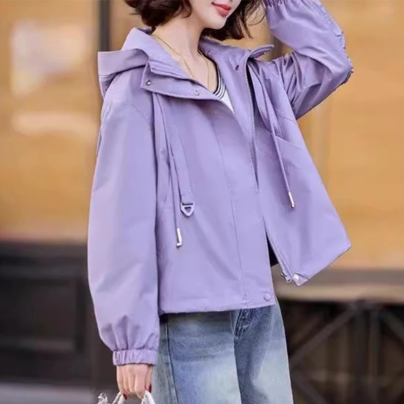 韩系设计感百搭时尚套装女拼接彩色马甲连帽咖色上衣阔腿裤三件套