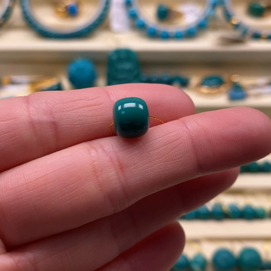 绿松石珠宝奇石未镶嵌直径8.8×7.7老型