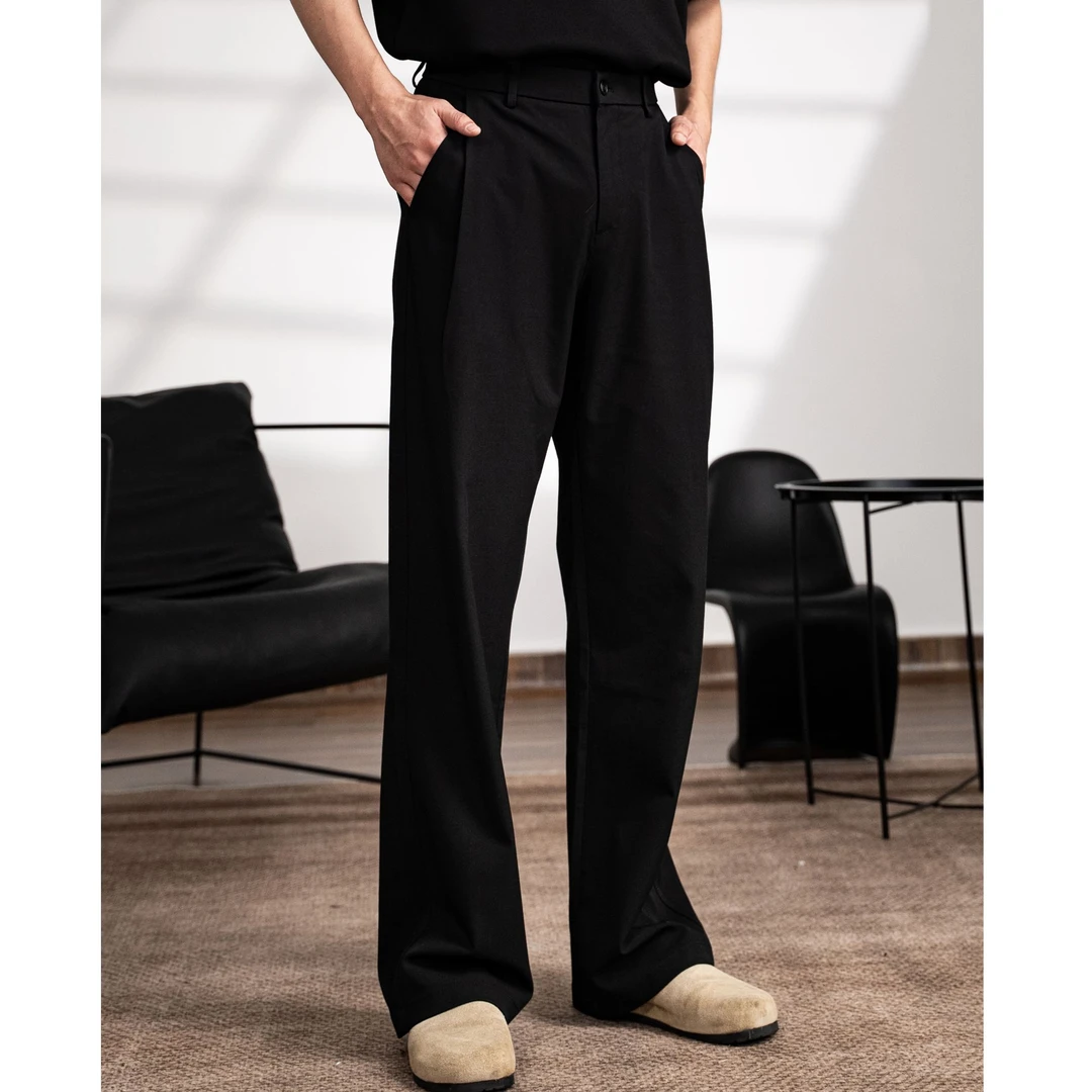 3-in-o【三本针】春夏垂感直筒休闲裤男女坠感宽松西装裤-2231