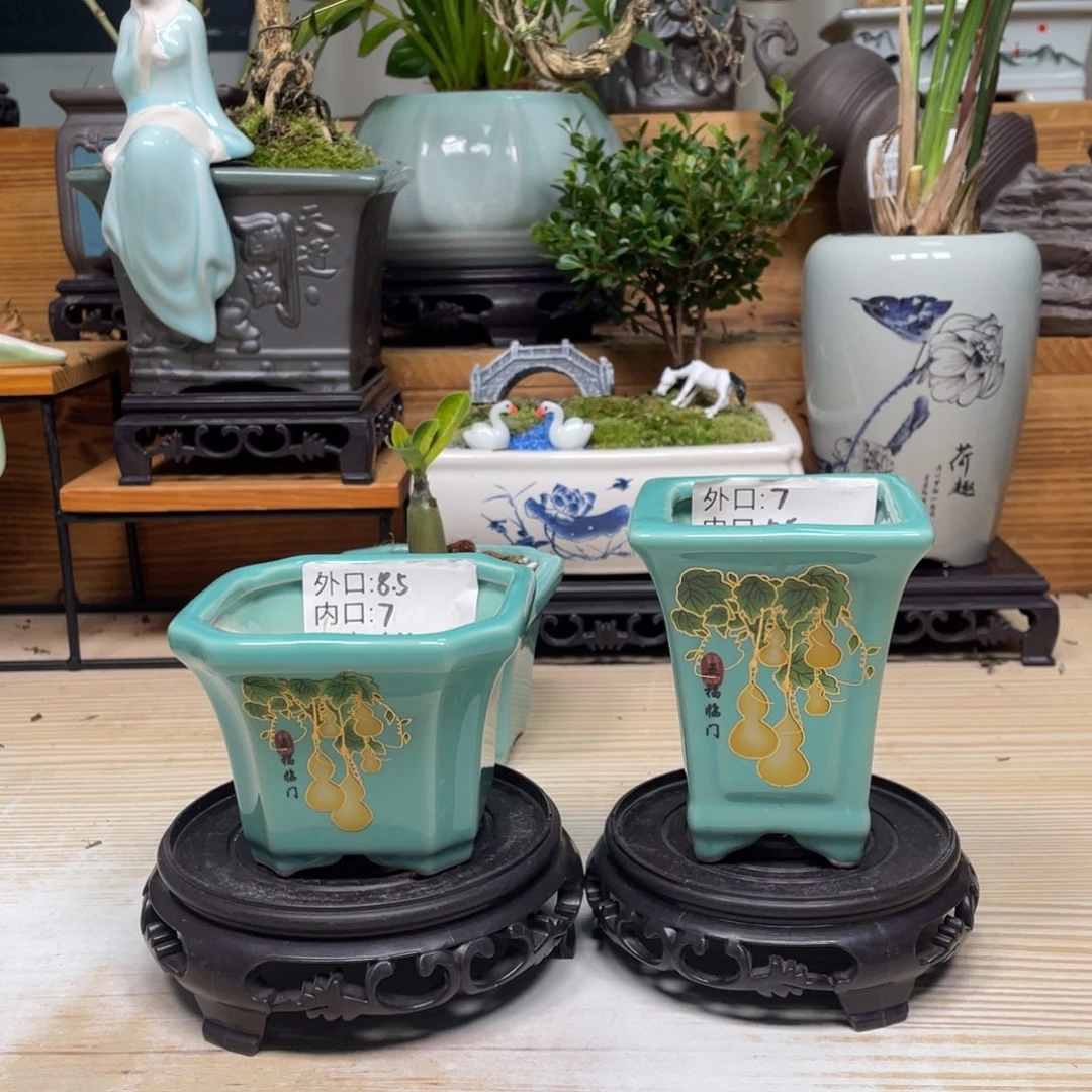 紫砂花盆陶瓷艺术花盆陶瓷