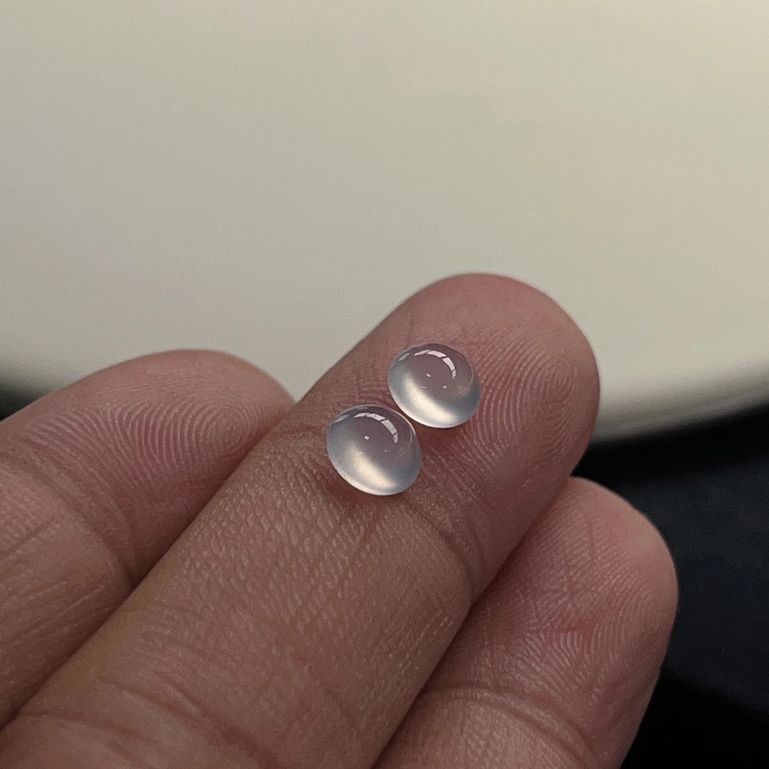 天然翡翠吊坠蛋面戒指耳钉卡5-3百搭极光气质梦幻精致蓝色彩色