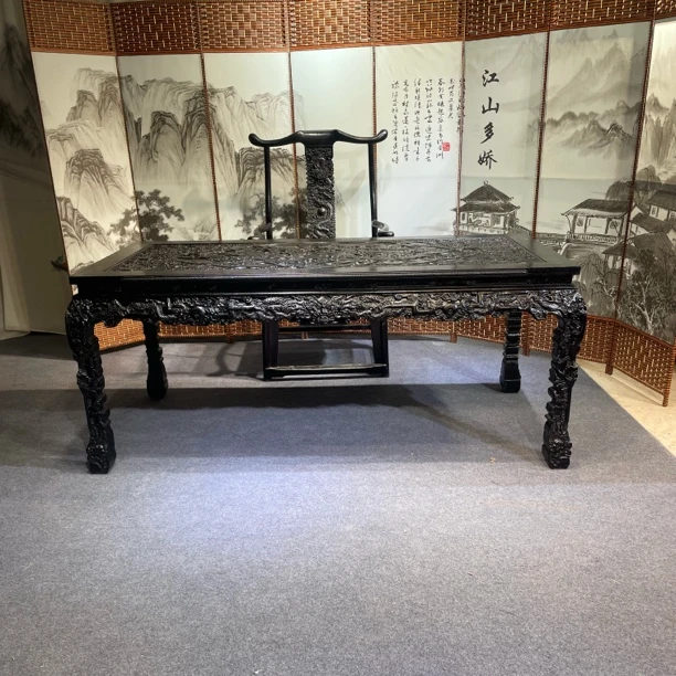 古典仿古家具非洲紫檀木绍氏紫檀画案书桌实木榫卯结构