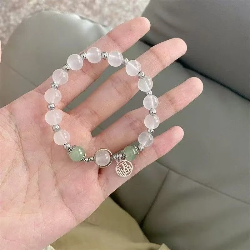 铜合金铅玻璃手链 碎花蛇蝶女款串珠手链15